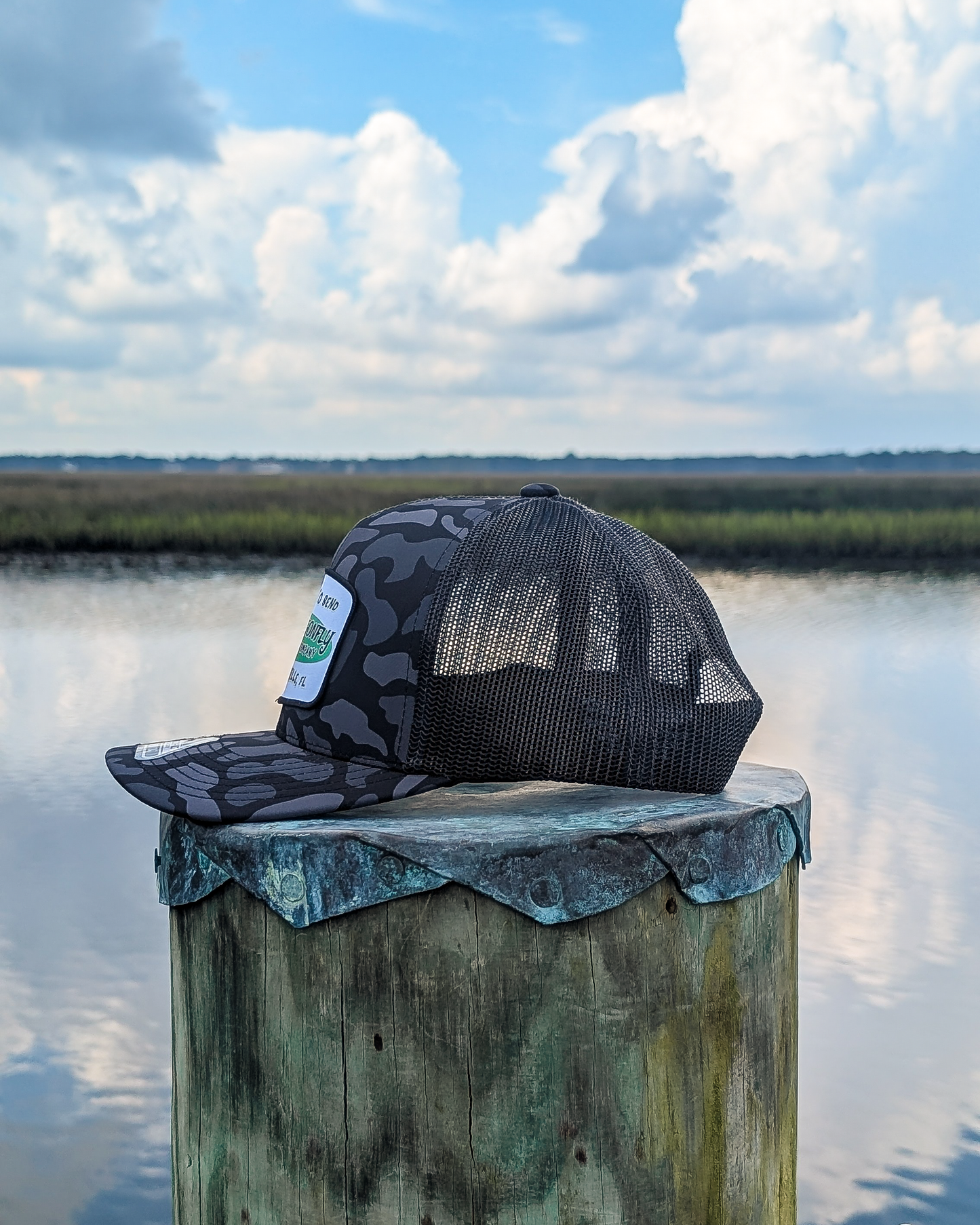 Dragonfly Blackout Duck Camo Trucker Hat